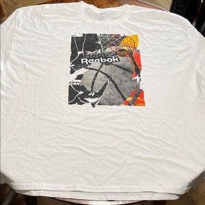 Reebok Men's White Long Sleeve Graphic Tee